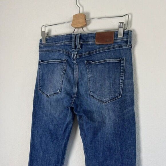 Madewell Low Rise Rail Straight Leg Denim Blue Jeans Women's 26 Dark Wash - Picture 10 of 11